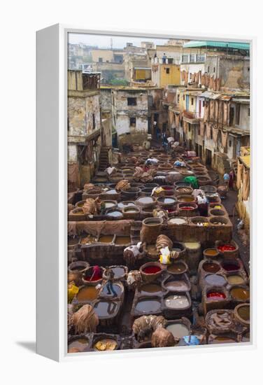 Fez, Morocco, Old Tannery Called Chouara Tannery-Bill Bachmann-Framed Premier Image Canvas