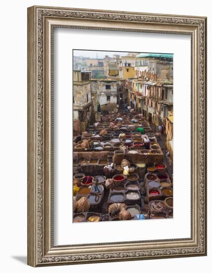 Fez, Morocco, Old Tannery Called Chouara Tannery-Bill Bachmann-Framed Photographic Print