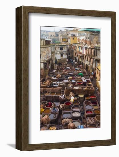 Fez, Morocco, Old Tannery Called Chouara Tannery-Bill Bachmann-Framed Photographic Print