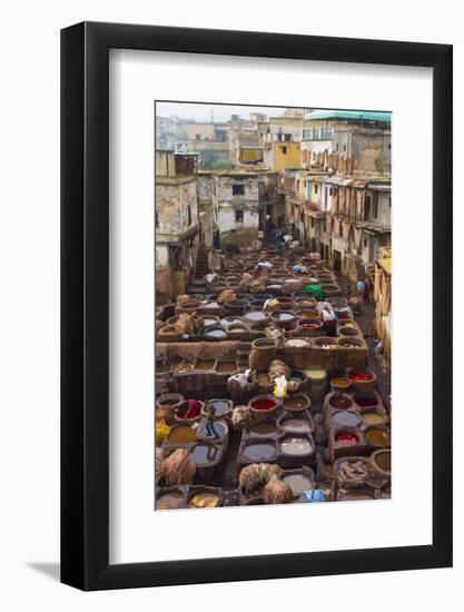 Fez, Morocco, Old Tannery Called Chouara Tannery-Bill Bachmann-Framed Photographic Print