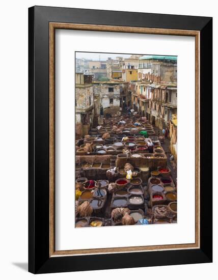 Fez, Morocco, Old Tannery Called Chouara Tannery-Bill Bachmann-Framed Photographic Print