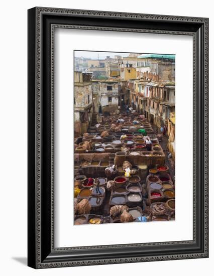 Fez, Morocco, Old Tannery Called Chouara Tannery-Bill Bachmann-Framed Photographic Print