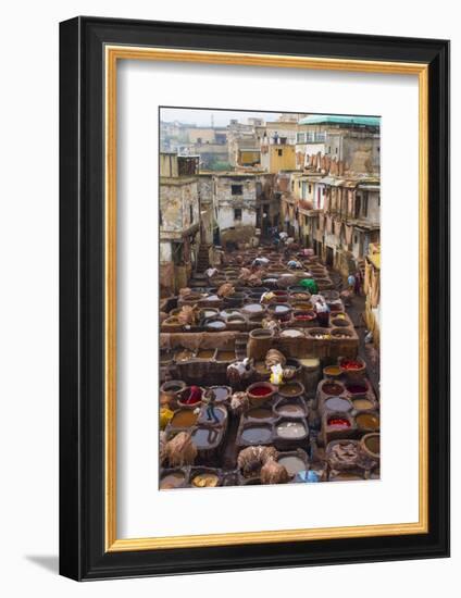 Fez, Morocco, Old Tannery Called Chouara Tannery-Bill Bachmann-Framed Photographic Print