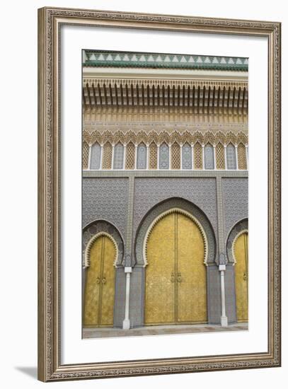 Fez, Morocco Royal Palace Famous Golden Doors Arches Der El Makhzen-Bill Bachmann-Framed Photographic Print