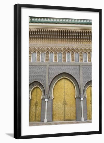 Fez, Morocco Royal Palace Famous Golden Doors Arches Der El Makhzen-Bill Bachmann-Framed Photographic Print