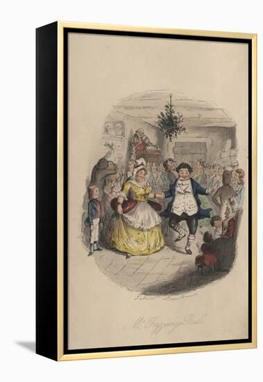 Fezziwig's Ball - a Christmas Carol, 1843-John Leech-Framed Premier Image Canvas