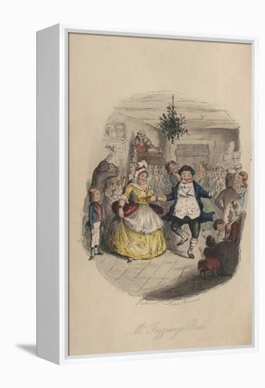 Fezziwig's Ball - a Christmas Carol, 1843-John Leech-Framed Premier Image Canvas