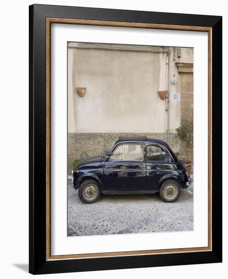 Fiat 500 Car, Cefalu, Sicily, Italy, Europe-Martin Child-Framed Photographic Print