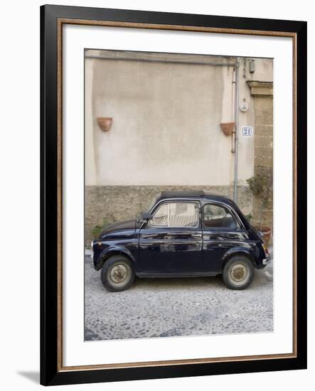 Fiat 500 Car, Cefalu, Sicily, Italy, Europe-Martin Child-Framed Photographic Print