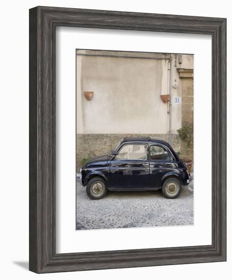 Fiat 500 Car, Cefalu, Sicily, Italy, Europe-Martin Child-Framed Photographic Print