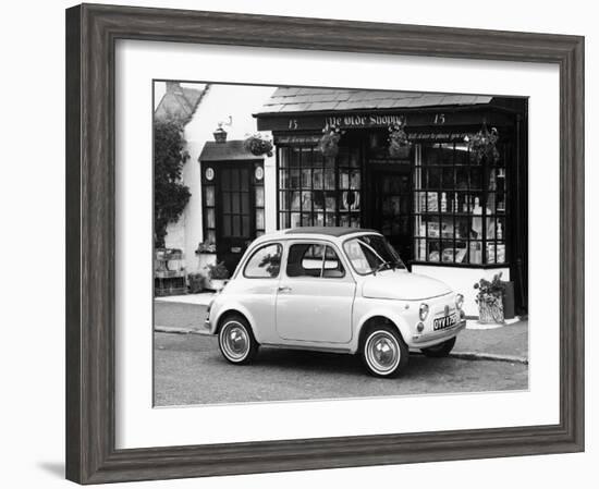 Fiat 500 Parked Outside a Quaint Shop, 1969--Framed Photographic Print
