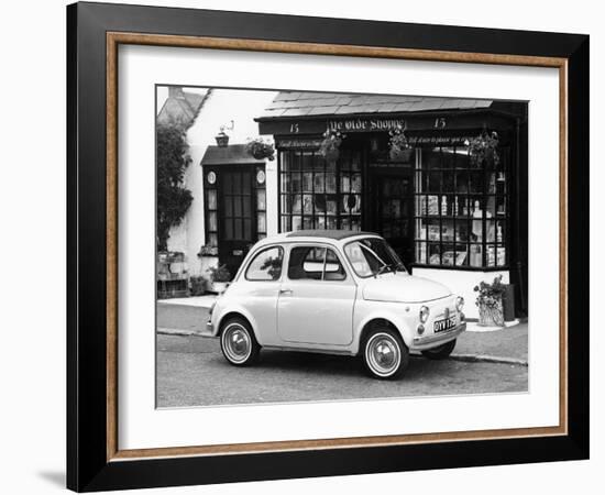 Fiat 500 Parked Outside a Quaint Shop, 1969-null-Framed Photographic Print