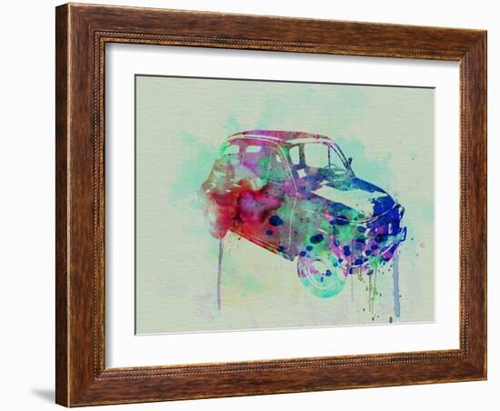 Fiat 500 Watercolor-NaxArt-Framed Art Print