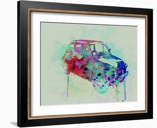 Fiat 500 Watercolor-NaxArt-Framed Art Print