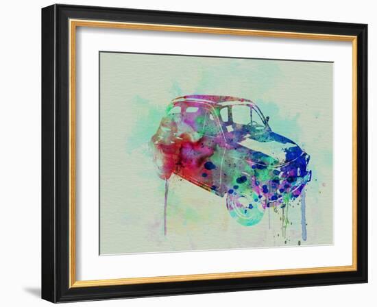 Fiat 500 Watercolor-NaxArt-Framed Art Print