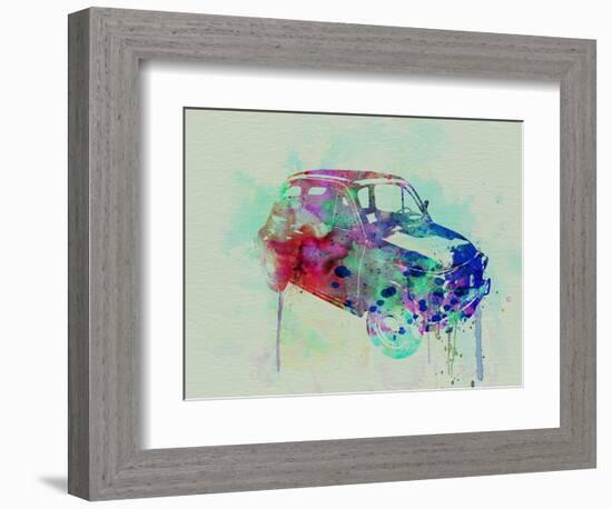 Fiat 500 Watercolor-NaxArt-Framed Art Print