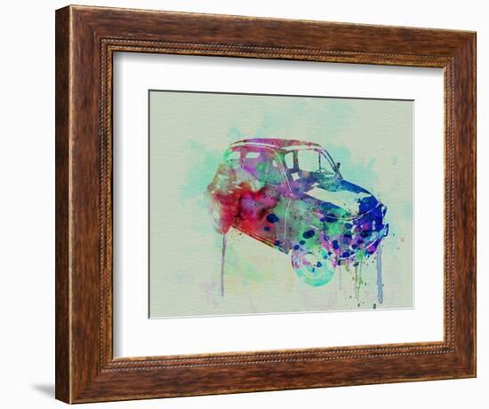 Fiat 500 Watercolor-NaxArt-Framed Art Print