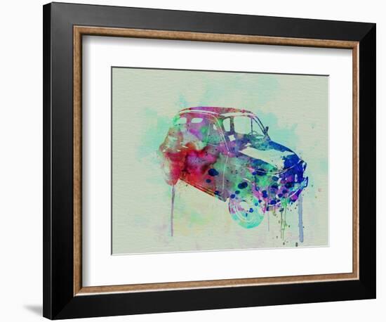 Fiat 500 Watercolor-NaxArt-Framed Art Print