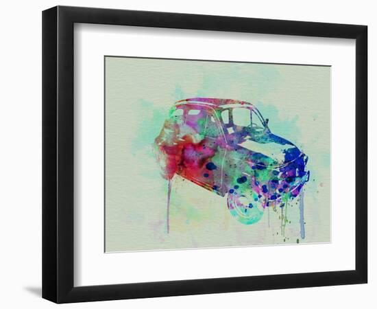 Fiat 500 Watercolor-NaxArt-Framed Art Print