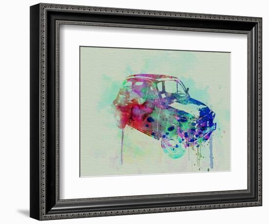 Fiat 500 Watercolor-NaxArt-Framed Art Print