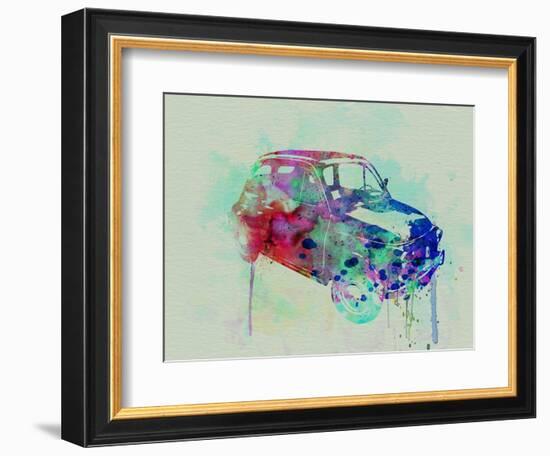 Fiat 500 Watercolor-NaxArt-Framed Art Print