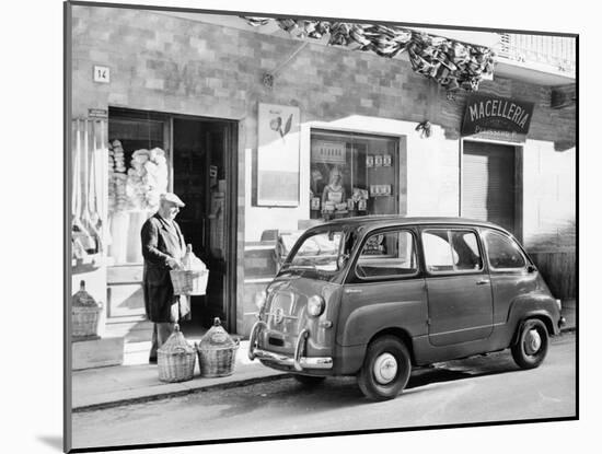 Fiat 600 Multipla Outside a Shop, (C1955-C1965)-null-Mounted Photographic Print