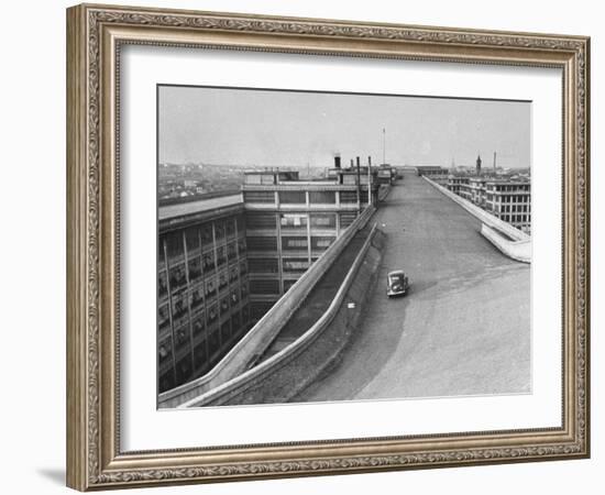 Fiat Car Driving Along the Desolate Street-Carl Mydans-Framed Photographic Print