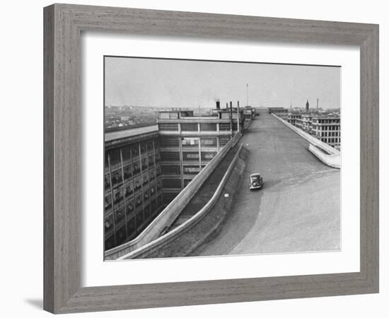 Fiat Car Driving Along the Desolate Street-Carl Mydans-Framed Photographic Print