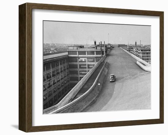 Fiat Car Driving Along the Desolate Street-Carl Mydans-Framed Photographic Print