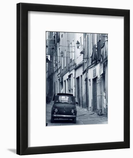 Fiat Driving in Narrow Street, Sassari, Sardinia, Italy-Doug Pearson-Framed Photographic Print