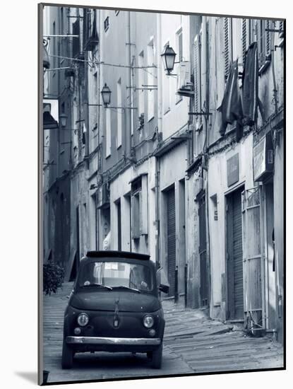 Fiat Driving in Narrow Street, Sassari, Sardinia, Italy-Doug Pearson-Mounted Photographic Print