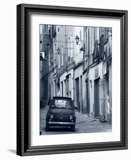 Fiat Driving in Narrow Street, Sassari, Sardinia, Italy-Doug Pearson-Framed Photographic Print