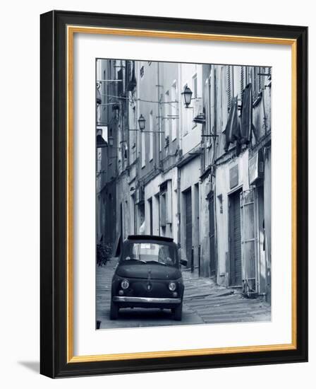 Fiat Driving in Narrow Street, Sassari, Sardinia, Italy-Doug Pearson-Framed Photographic Print