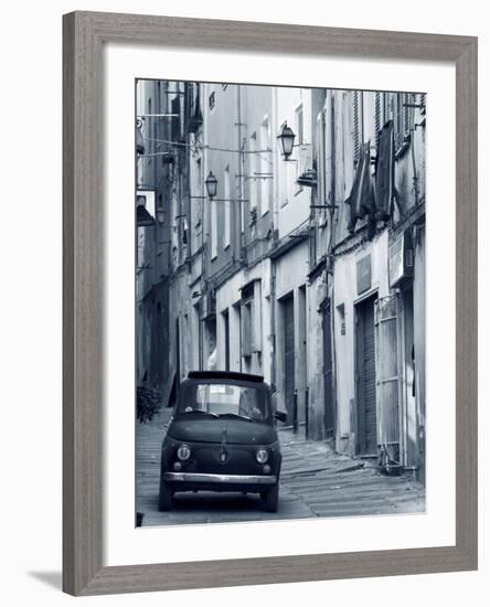 Fiat Driving in Narrow Street, Sassari, Sardinia, Italy-Doug Pearson-Framed Photographic Print