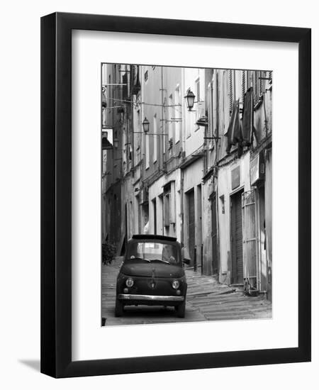 Fiat Driving in Narrow Street, Sassari, Sardinia, Italy-Doug Pearson-Framed Photographic Print