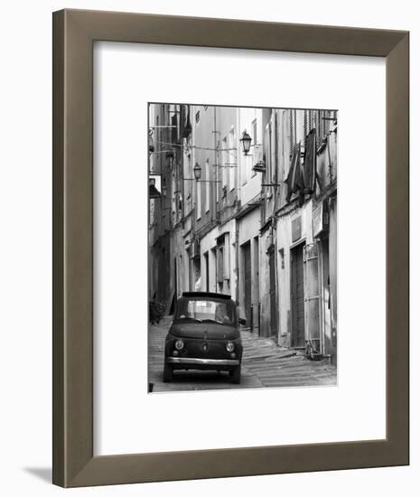 Fiat Driving in Narrow Street, Sassari, Sardinia, Italy-Doug Pearson-Framed Photographic Print