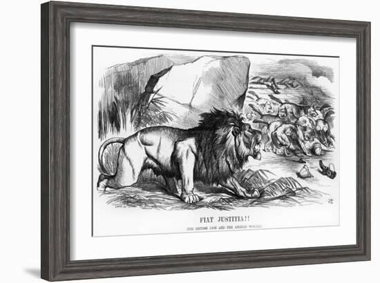 Fiat Justitia! the British Lion and the Afghan Wolves, Cartoon from 'Punch' Magazine-John Tenniel-Framed Giclee Print