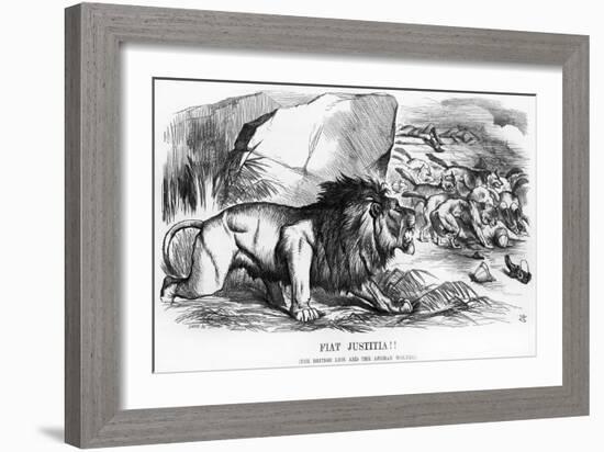 Fiat Justitia! the British Lion and the Afghan Wolves, Cartoon from 'Punch' Magazine-John Tenniel-Framed Giclee Print