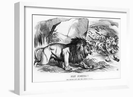 Fiat Justitia! the British Lion and the Afghan Wolves, Cartoon from 'Punch' Magazine-John Tenniel-Framed Giclee Print