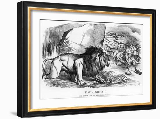 Fiat Justitia! the British Lion and the Afghan Wolves, Cartoon from 'Punch' Magazine-John Tenniel-Framed Giclee Print