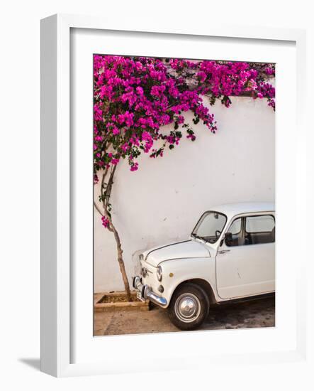 Fiat under Tree in Mojacar, Andalucia, Spain, Europe-John Alexander-Framed Photographic Print