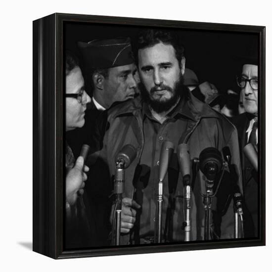 Fidel Castro arrives at MATS Terminal, Washington, D.C., c.1959-null-Framed Stretched Canvas