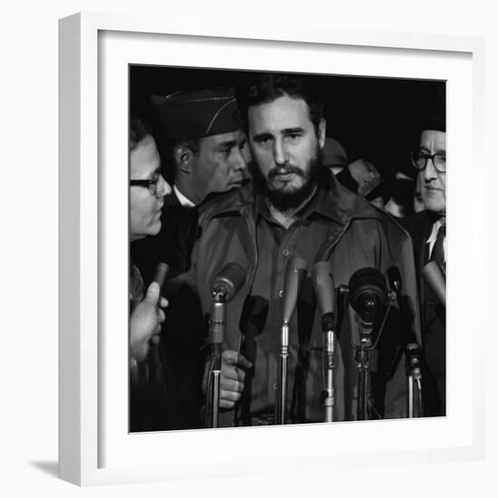 Fidel Castro arrives at MATS Terminal, Washington, D.C., c.1959-null-Framed Photo