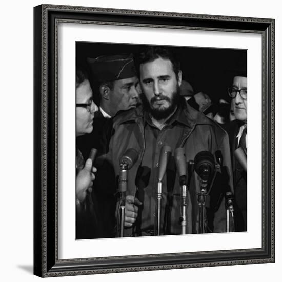 Fidel Castro arrives at MATS Terminal, Washington, D.C., c.1959-null-Framed Photo