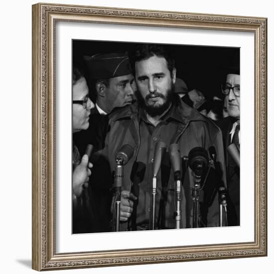 Fidel Castro arrives at MATS Terminal, Washington, D.C., c.1959-null-Framed Photo