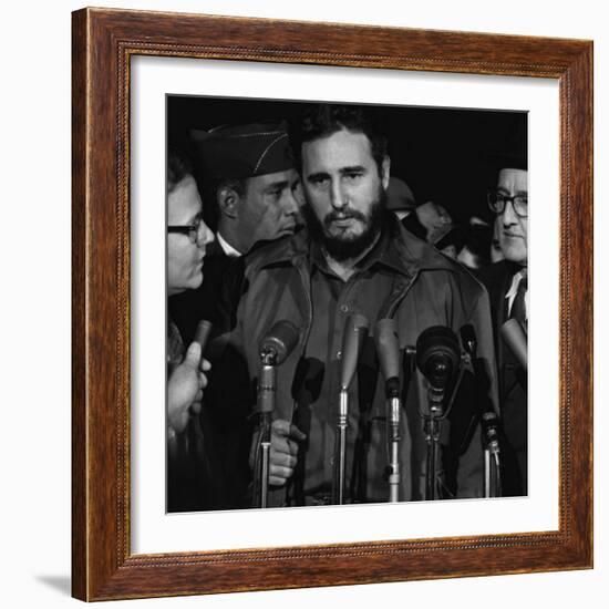 Fidel Castro arrives at MATS Terminal, Washington, D.C., c.1959-null-Framed Photo