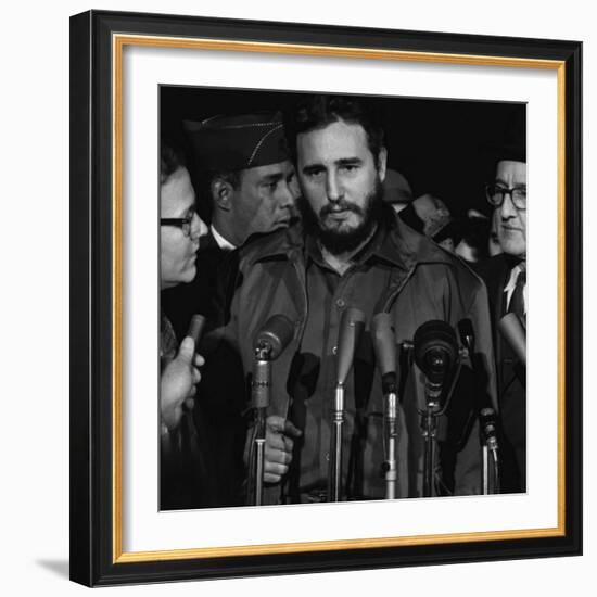 Fidel Castro arrives at MATS Terminal, Washington, D.C., c.1959-null-Framed Photo