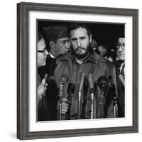 Fidel Castro arrives at Washington airport, 1959-Warren K. Leffler-Framed Photographic Print
