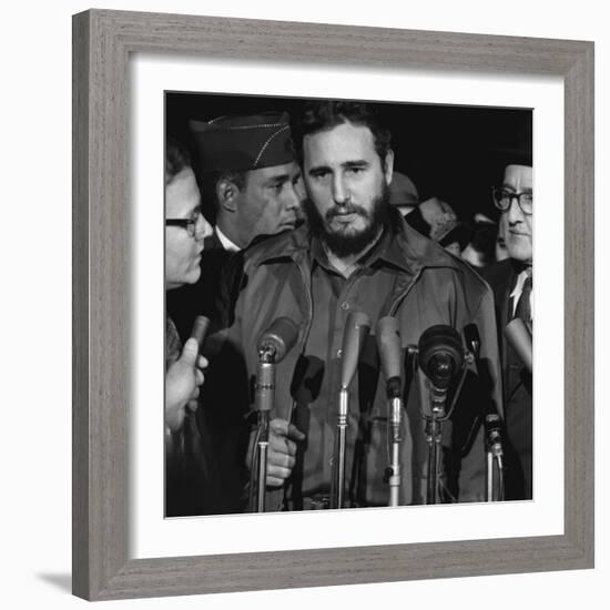 Fidel Castro arrives at Washington airport, 1959-Warren K. Leffler-Framed Photographic Print