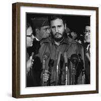 Fidel Castro arrives at Washington airport, 1959-Warren K. Leffler-Framed Photographic Print
